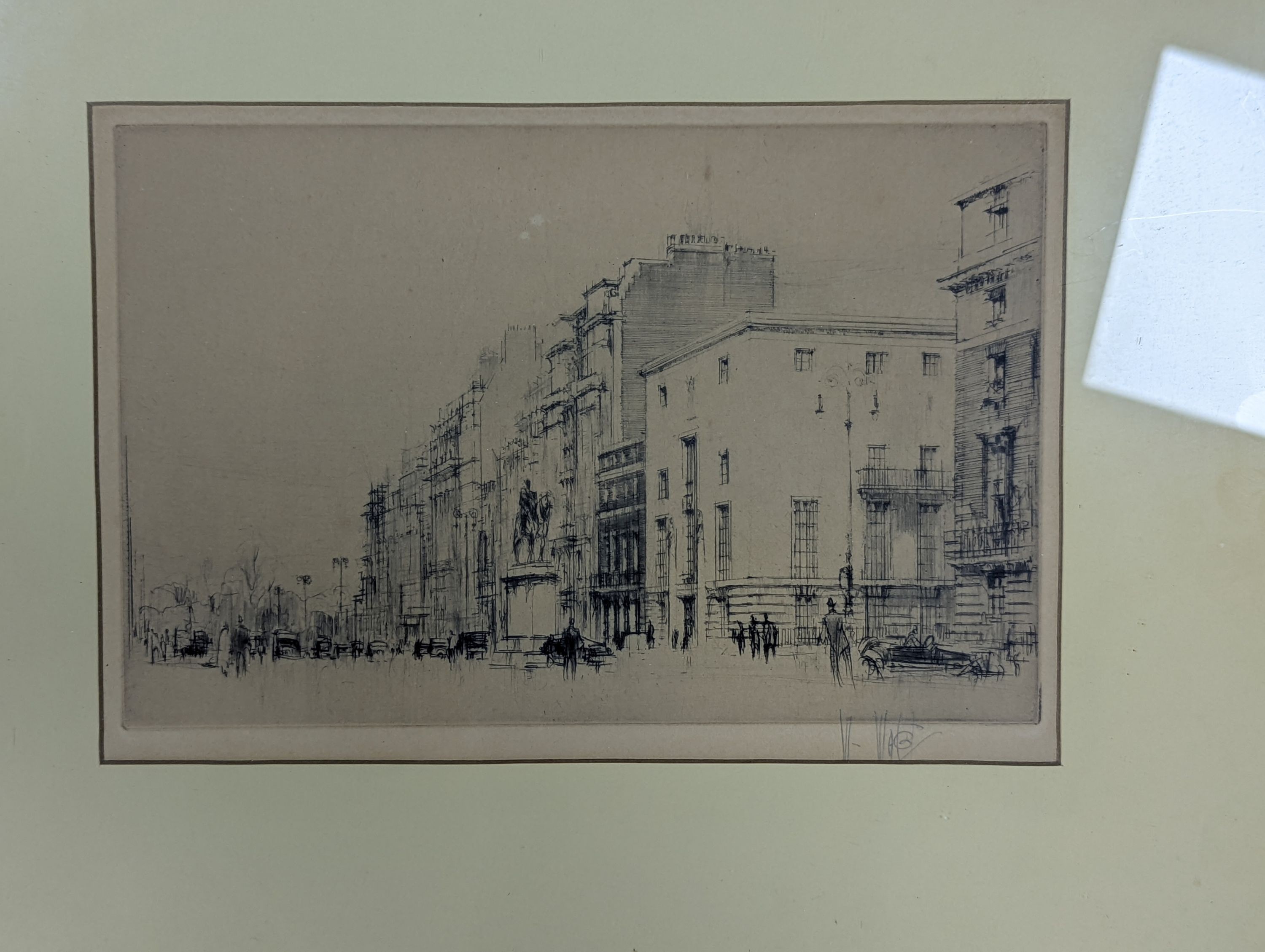 William Walcot (1874-1943), two etchings, London scenes, signed in pencil, 15 x 30cm and 15 x 23cm